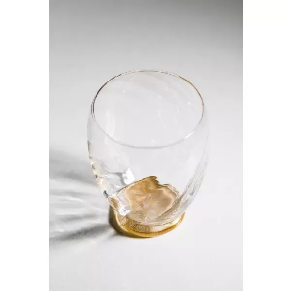 Abigails Elisa Water Glass, Clear with Gold