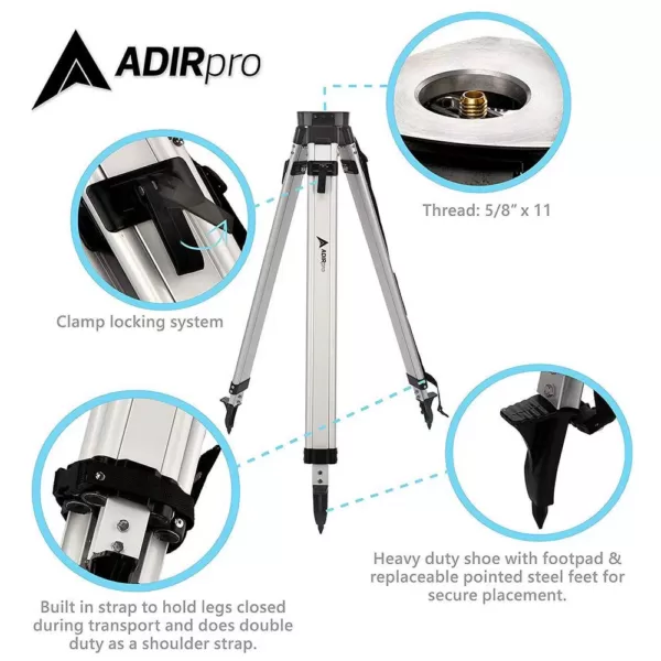 Adir Pro Aluminum Black Tripod with Quick Clamp