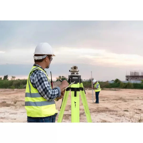 AdirPro High Visibility Green Heavy-Duty Aluminum Survey Construction Tripod with Quick Clamp