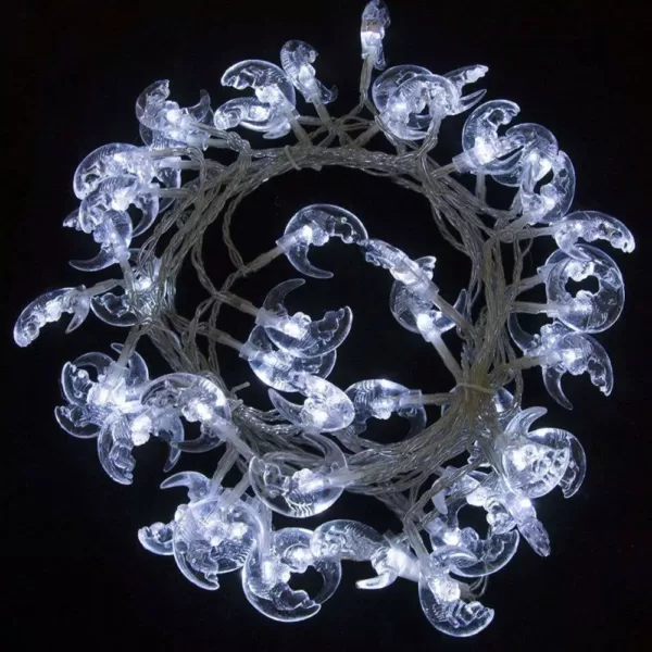 ALEKO 19.5 ft. 50-Light LED White Electric Powered String Lights (Lot of 2)