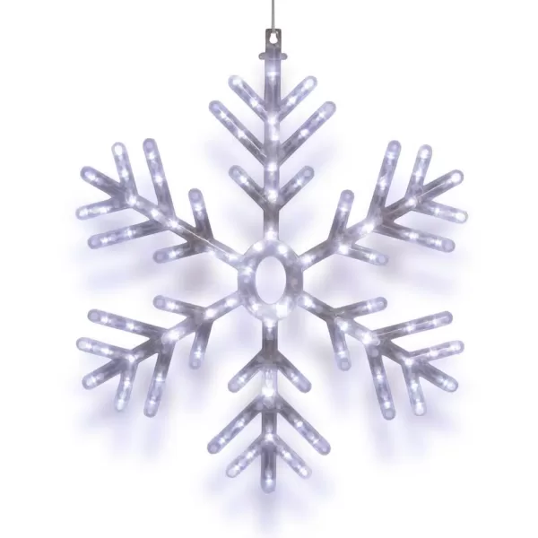 Alpine Corporation 24 in. Tall Hanging Snowflake with LED Lights