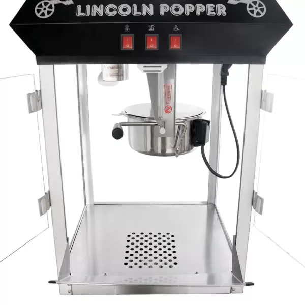 Great Northern Lincoln 8 oz. Antique Black Popcorn Machine with Cart