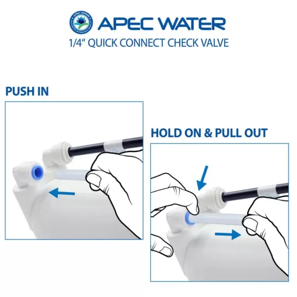 APEC Water Systems 1/4 in. Quick Connect Check Valve for Reverse Osmosis Water Filtration System