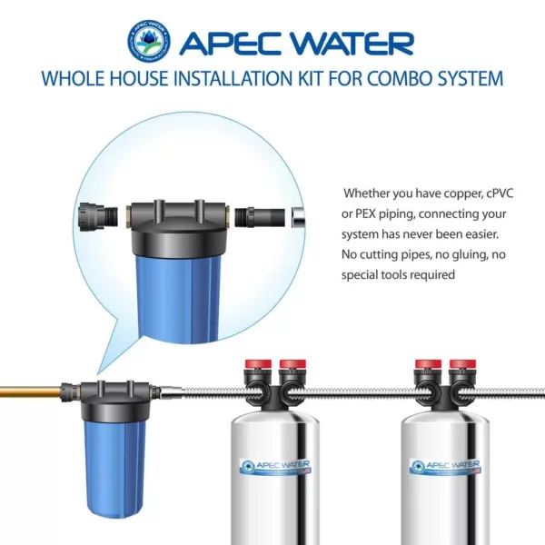 APEC Water Systems APEC Whole House System Dual Tank Installation Kit for Water Filter and Water Softener Combo System