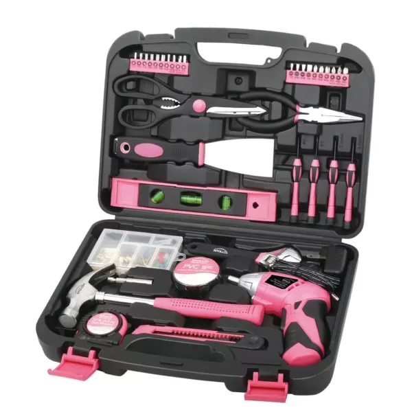 Apollo 135-Piece Home Tool Kit in Pink