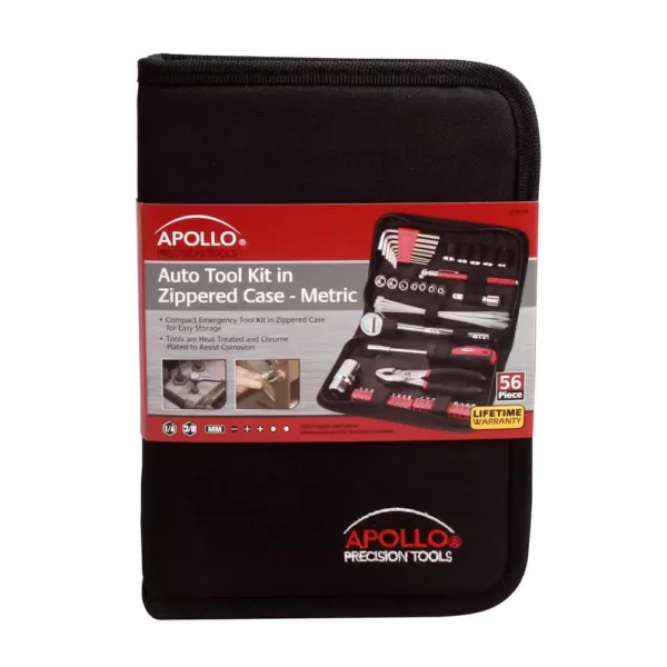 Apollo Auto Tool Set in Zipper Case - Metric (56-Piece)