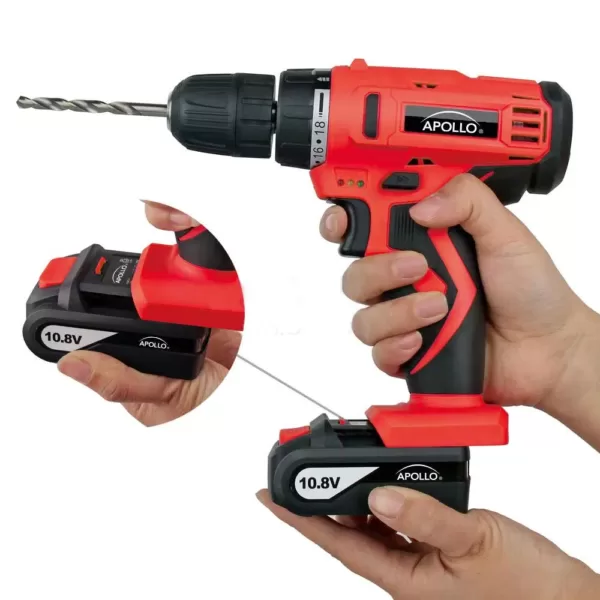 Apollo 10.8-Volt Lithium-Ion Cordless 3/8 in. Drill with Accessory Set (30-Piece)