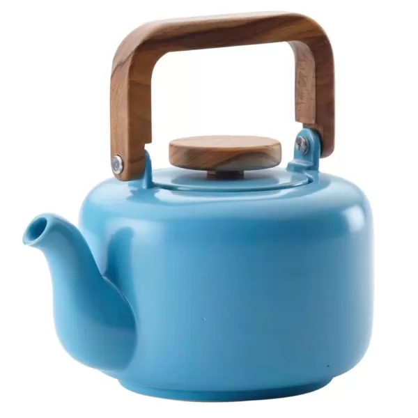 BonJour Ceramic Coffee and Tea 4-Cup Ceramic Teapot with Infuser, Aqua