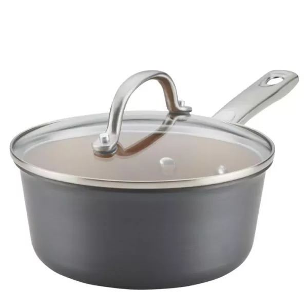 Ayesha Curry Home Collection 2 qt. Aluminum Nonstick Sauce Pan in Basil Green with Glass Lid