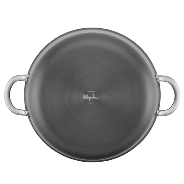 Ayesha Curry Home Collection 10 qt. Hard-Anodized Aluminum Nonstick Stock Pot in Charcoal Gray with Glass Lid