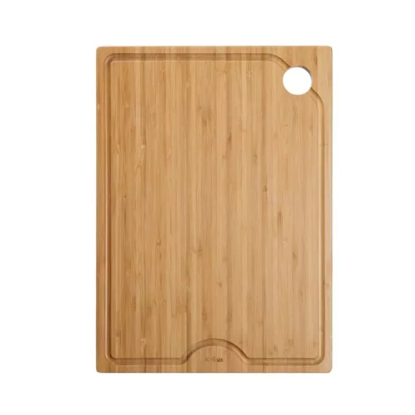 KRAUS 12 in. Solid Bamboo Workstation Kitchen Sink Cutting Board