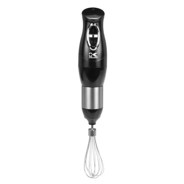 KALORIK 2-Speed Black Stainless Steel Hand Mixer with Food Chopper Attachment