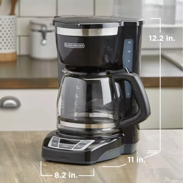 BLACK+DECKER 12-Cup Black Programmable Coffeemaker