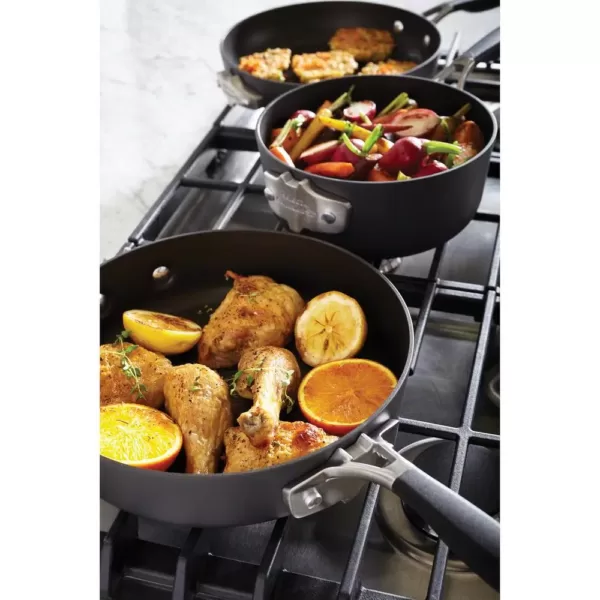 Calphalon Select Space Saving 9-Piece Hard-Anodized Aluminum Nonstick Cookware Set in Black