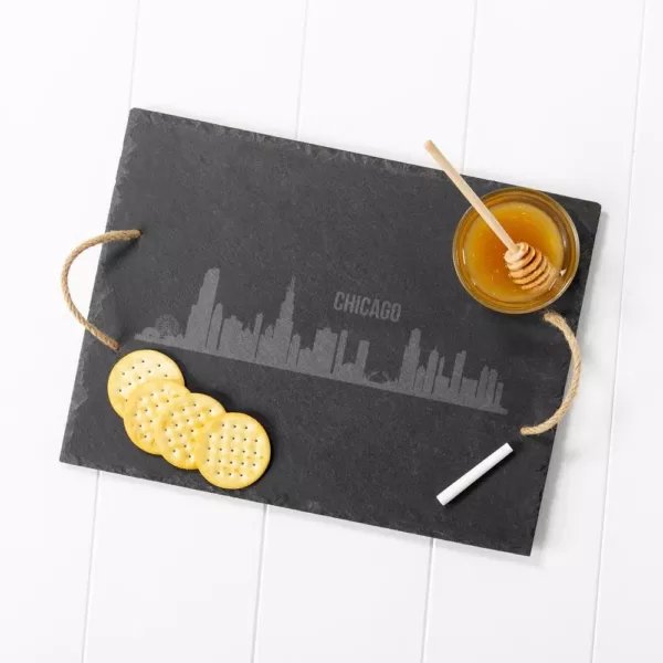 Cathy's Concepts Chicago Skyline Black Slate Serving Tray