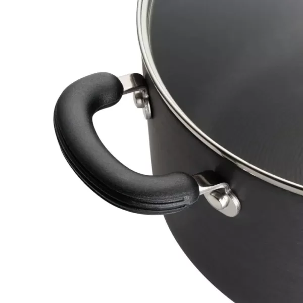 Circulon Classic 4 qt. Round Hard-Anodized Aluminum Nonstick Casserole Dish in Black with Glass Lid