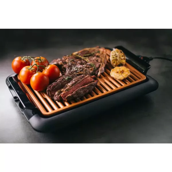 Gotham Steel 224 sq. in. Black Copper Non-Stick Ti-Ceramic Electric Smoke-less Indoor Grill