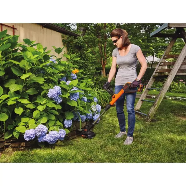 BLACK+DECKER 12 in. 20V MAX Lithium-Ion Cordless String Trimmer with (2) 1.5Ah Batteries and Charger Included