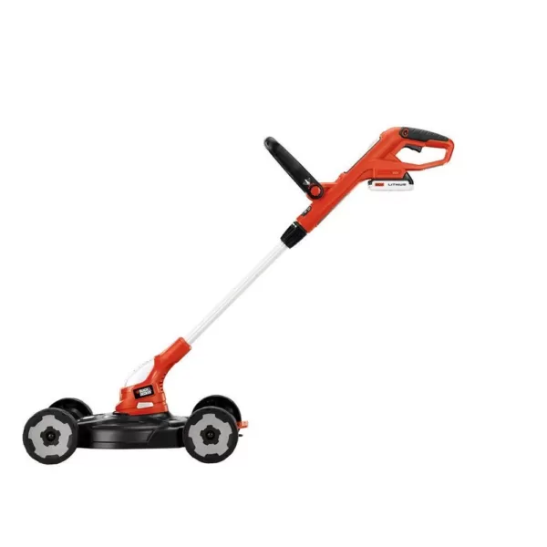 BLACK+DECKER 12 in. 20V MAX Lithium-Ion Cordless 3-in-1 String Trimmer/Edger/Mower with (2) 2.0Ah Batteries and Charger Included