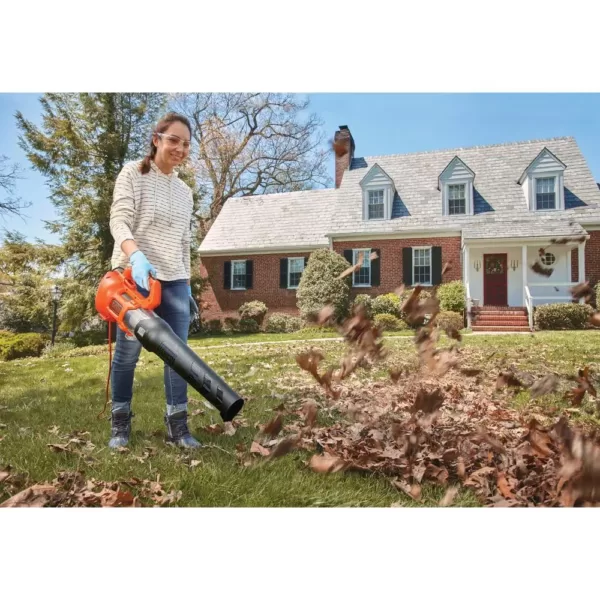 BLACK+DECKER 140 MPH 450 CFM 9 Amp Corded Electric Axial Leaf Blower