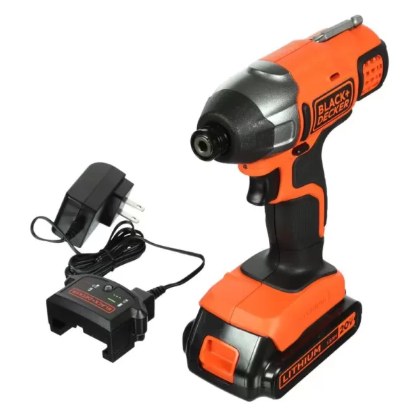 BLACK+DECKER 20-Volt MAX Lithium-Ion Cordless Impact Driver with Battery 1.5Ah and Charger