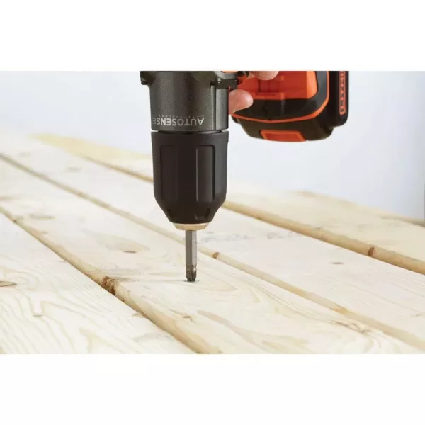 BLACK+DECKER 20-Volt MAX Lithium-Ion Cordless Drill/Driver with Autosense Technology with Battery 1.5Ah and Charger