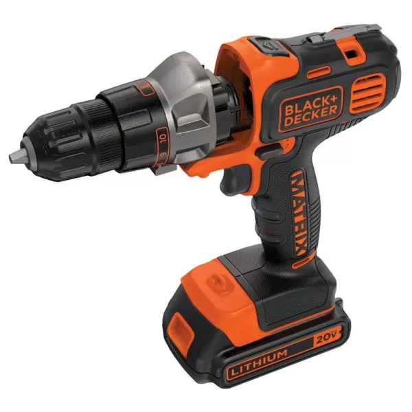 BLACK+DECKER 20-Volt MAX Lithium-Ion Cordless Matrix Drill/Driver with Battery 1.5Ah and Charger