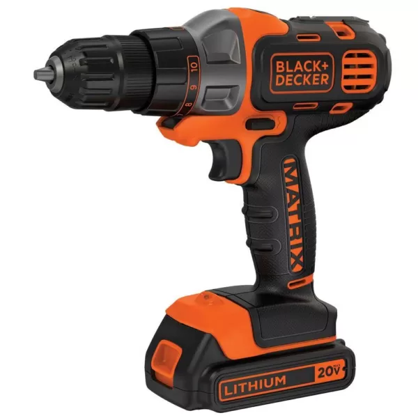 BLACK+DECKER 20-Volt MAX Lithium-Ion Cordless Matrix Drill/Driver with Battery 1.5Ah and Charger