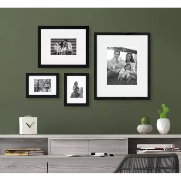 DesignOvation Gallery 13 in. x 16 in. matted to 8 in. x 10 in. Black Picture Frame