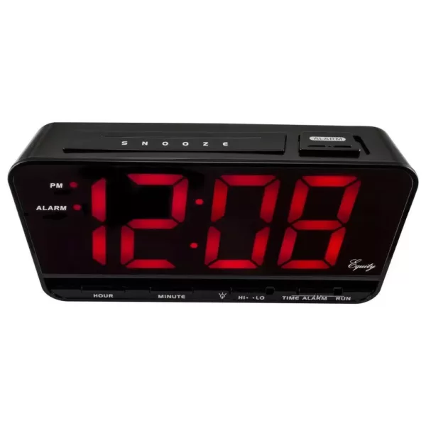 Equity by La Crosse Extra-Large 3 in. Red LED Electric Alarm Table Clock with HI/LO Settings