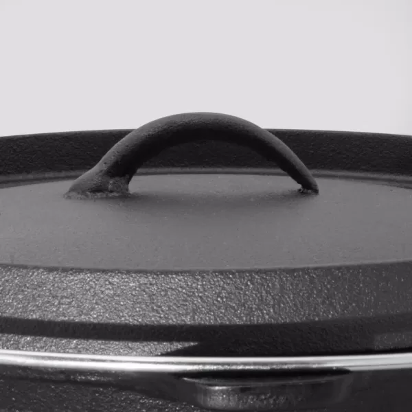 ExcelSteel 6 qt. Round Cast Iron Dutch Oven in Black with Lid