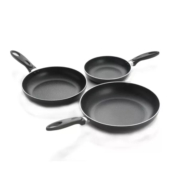 ExcelSteel Professional 12 in. Aluminum Nonstick Frying Pan in Black