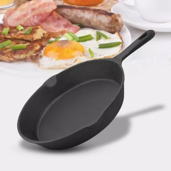 ExcelSteel 9 in. Cast Iron Skillet in Black