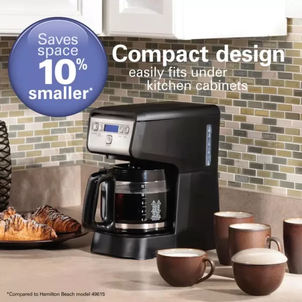 Hamilton Beach Compact 12-Cup Black Programmable Drip Coffee Maker