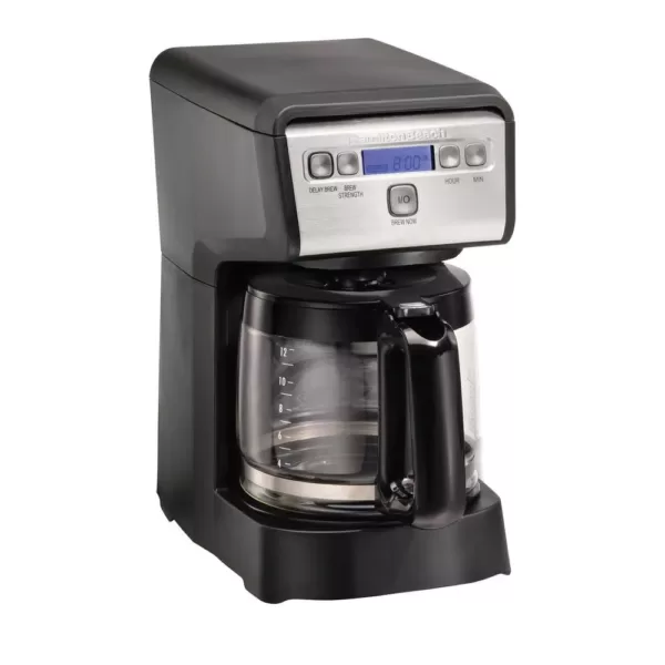 Hamilton Beach Compact 12-Cup Black Programmable Drip Coffee Maker