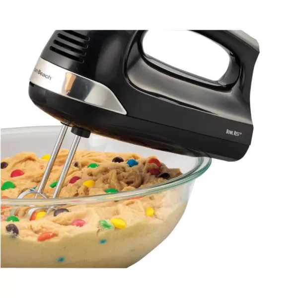 Hamilton Beach 6-Speed Black Hand Mixer with Snap-On Case