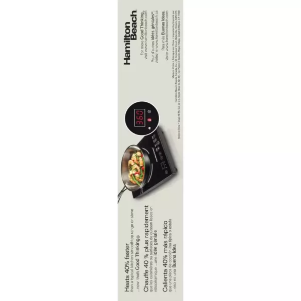 Hamilton Beach Single Burner 10 in. Black Induction Cooktop