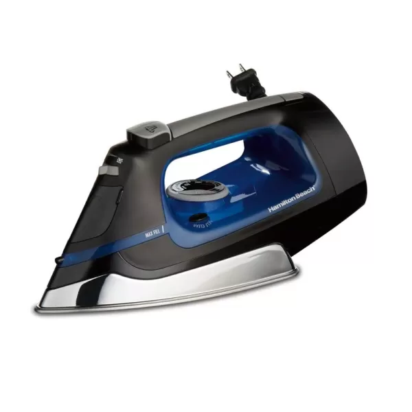 Hamilton Beach Retractable Cord Iron with Stainless Steel Soleplate, Steam, Spray and Blast Settings and Auto Shutoff