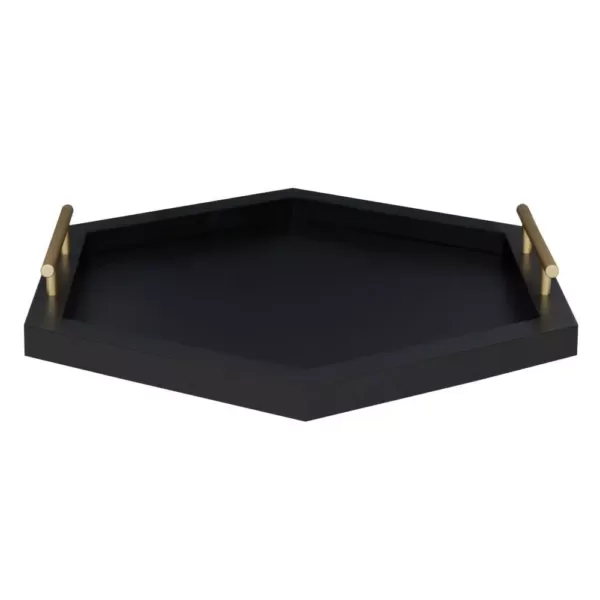 Kate and Laurel Halsey Black Decorative Tray