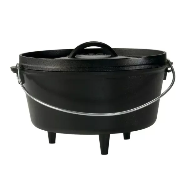 Lodge 5 Qt. Cast Iron Deep Dutch Oven with Lid and Bail Handle