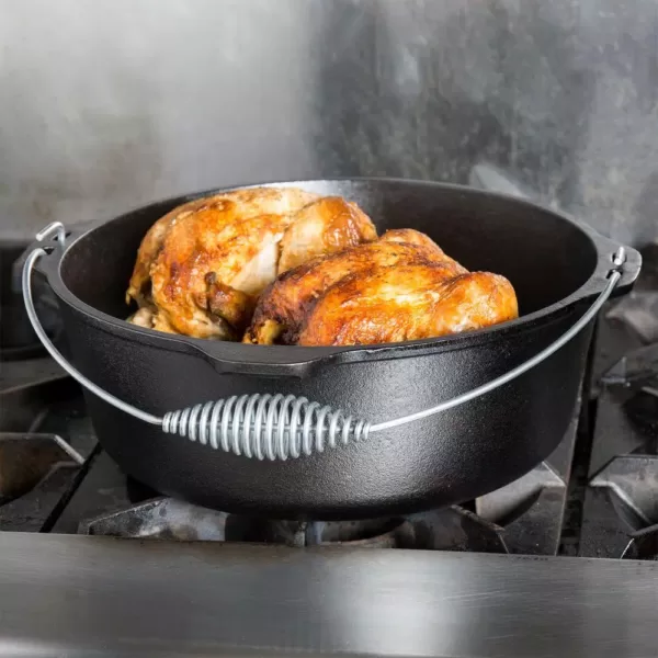 Lodge 8 Qt. Cast Iron Deep Dutch Oven with Lid and Bail Handle