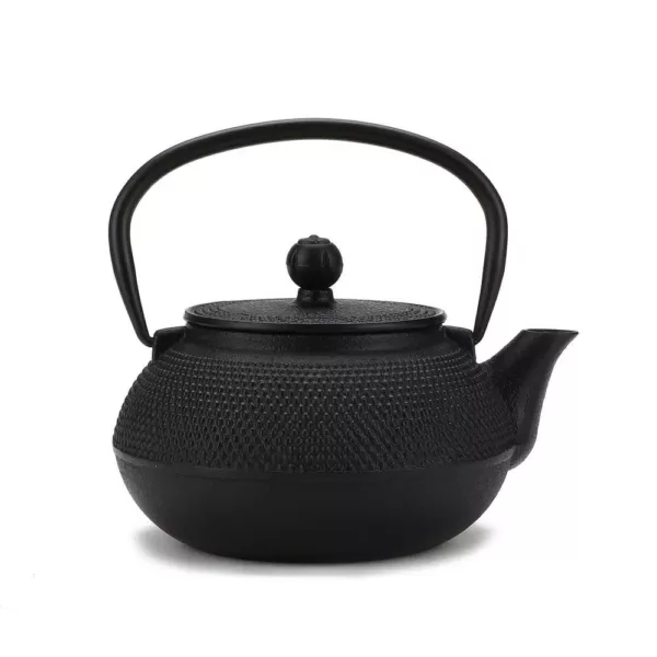 Mind Reader 2.5-Cup Black Japanese Style Cast Iron Tetsubin Tea Pot with Infuser