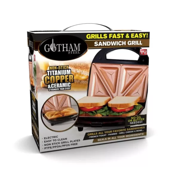 Gotham Steel Ti-Ceramic Black Non-Stick Sandwich Maker