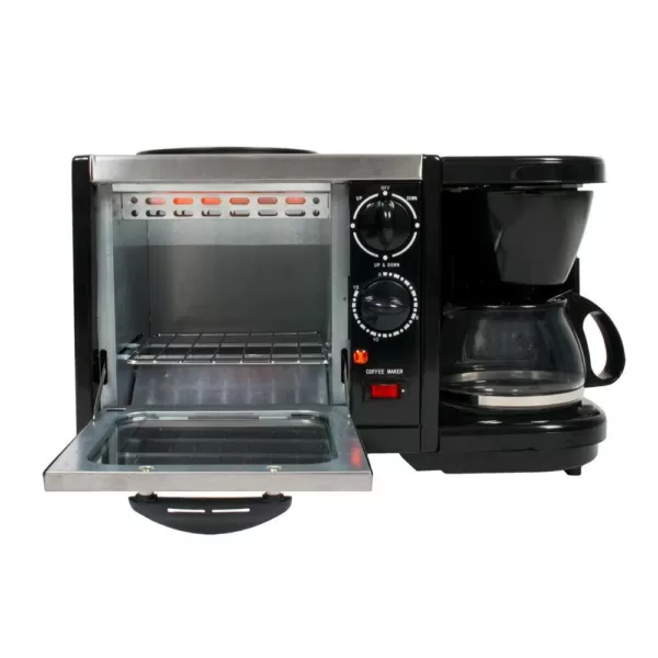 SPT Breakfast Center 1450 W 2-Slice Black Toaster Oven