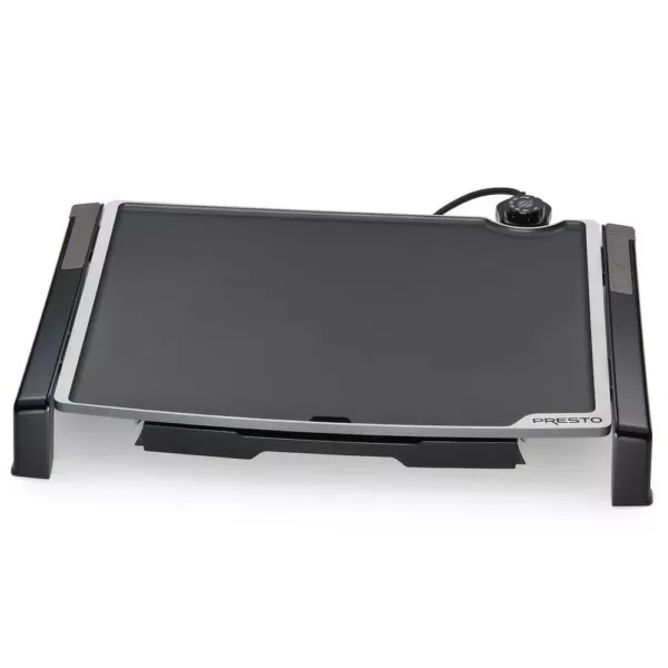 Presto Tilt and Fold 254 sq. in. Black Electric Griddle with Temperature Sensor