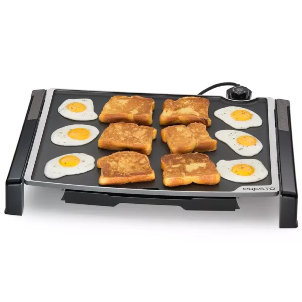 Presto Tilt and Fold 254 sq. in. Black Electric Griddle with Temperature Sensor