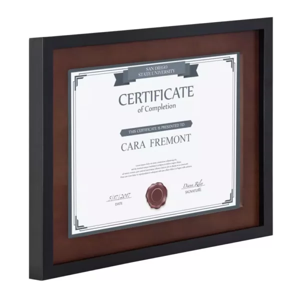 DesignOvation LeMans 8.5 in. x 11 in. Black/Walnut Brown Picture Frames (Set of 4)