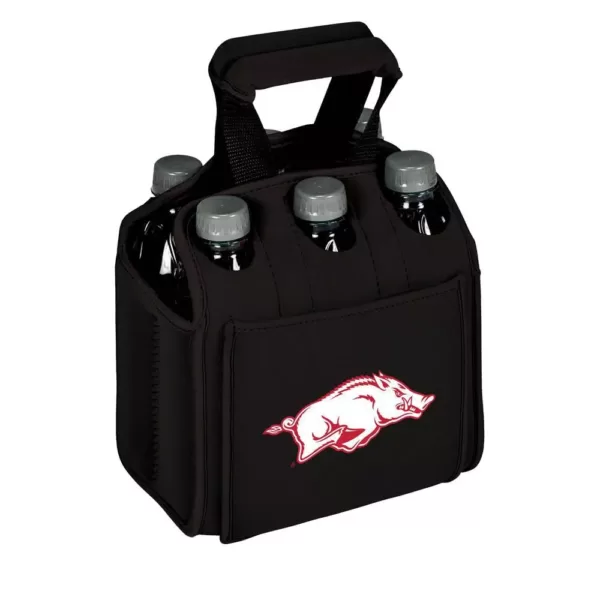 Picnic Time University of Arkansas Razorbacks 6-Bottles Black Beverage Carrier