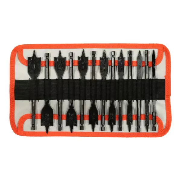 BLU-MOL Carbide Steel Threaded Spade Bit Set (13-Piece)