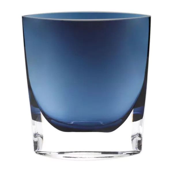 Badash Crystal 8 in. Samantha Midnight Blue European Mouth Blown Thick Walled Decorative Vase